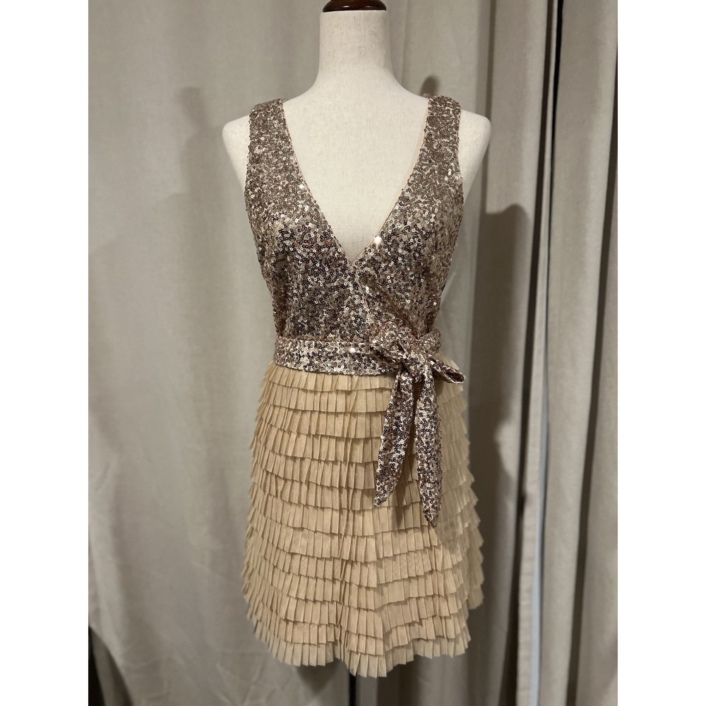 Mark‎ And James For Badgley Mischka Mini Dress Size 6 Blush Color NWT Msrp $375